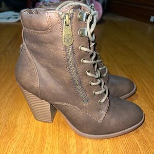 Brown Lace-Up Ankle Boots